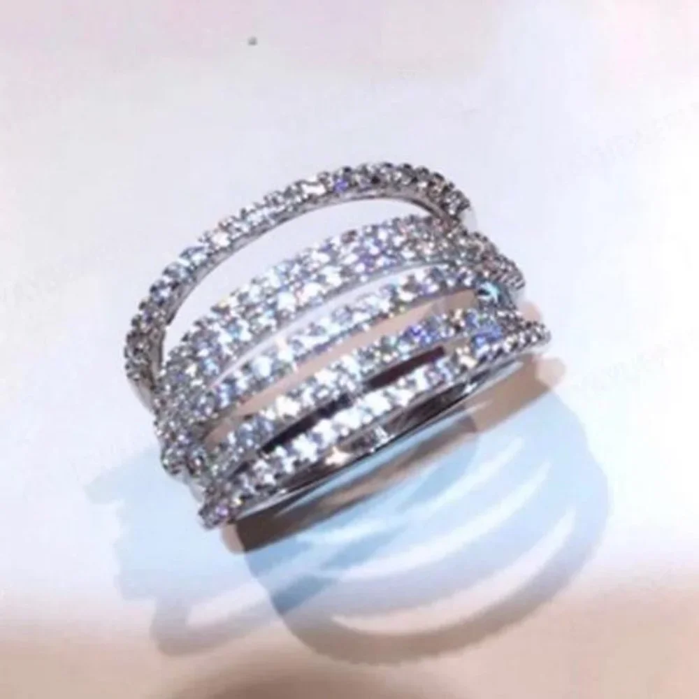 NEW 6.4 CT 925 STERLING SILVER DIAMOND RING, CUTE RING, SHINY RING. - Picture 6 of 7